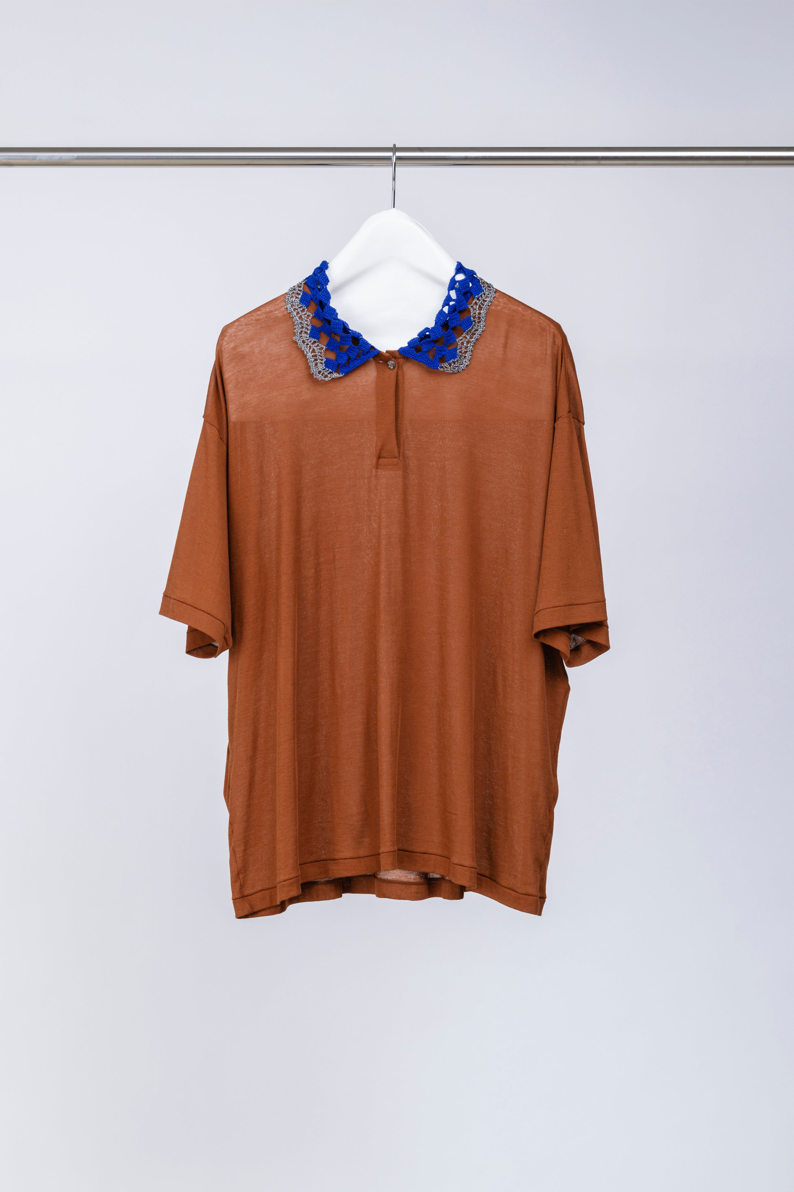 Crochet Collar Polo Shirt – PONTI OFFICIAL STORE