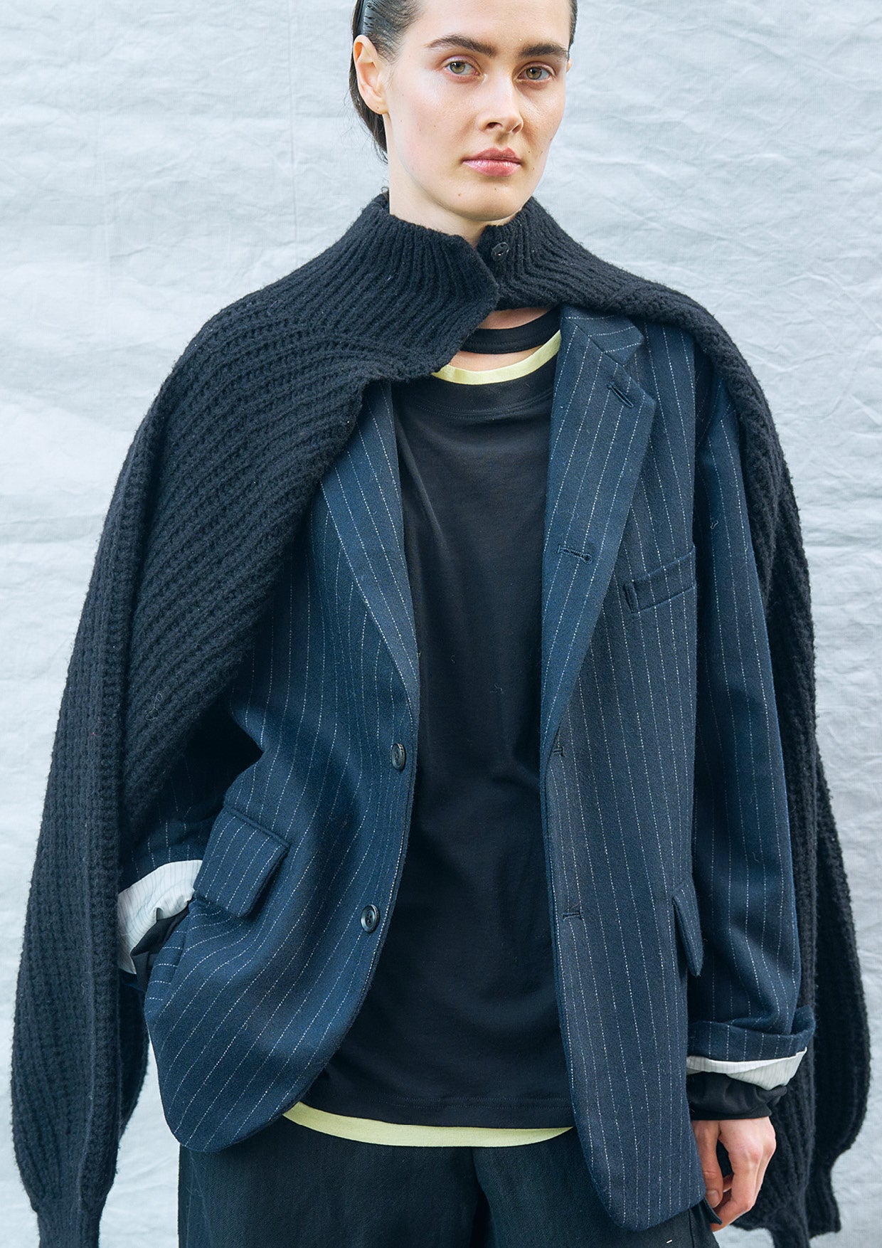Wool Cotton Fringe Cardigan