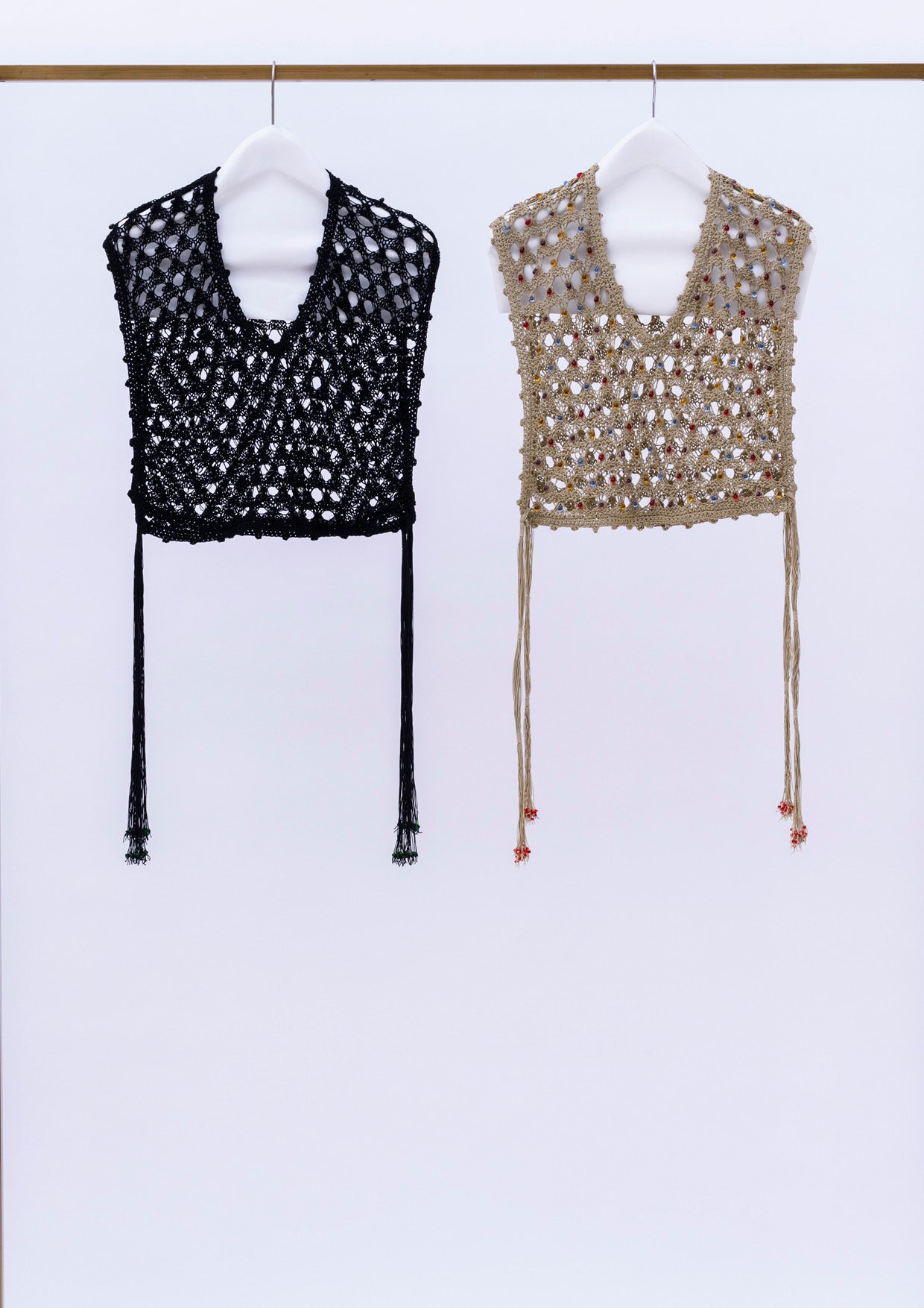 Triangle Beads Hand Knit Vest