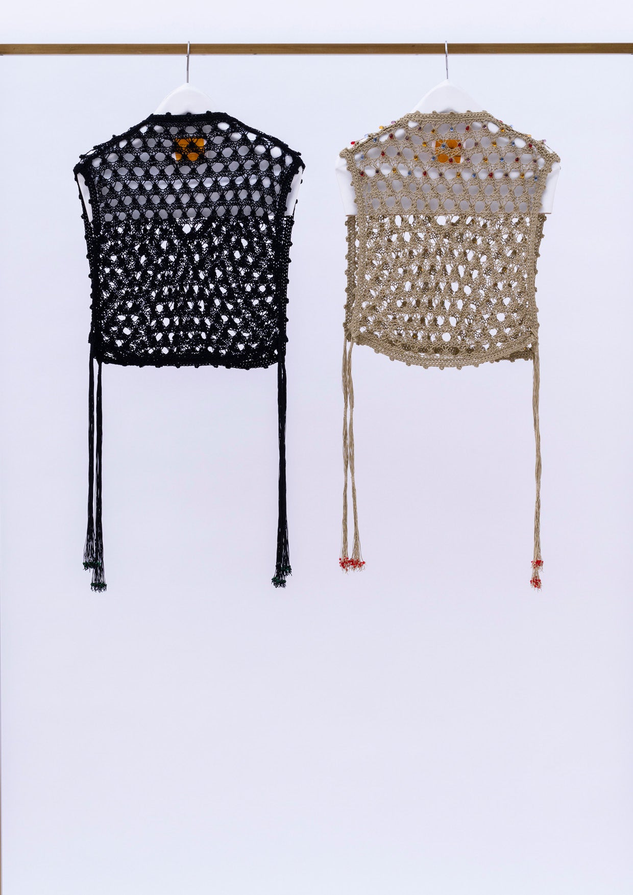 Triangle Beads Hand Knit Vest