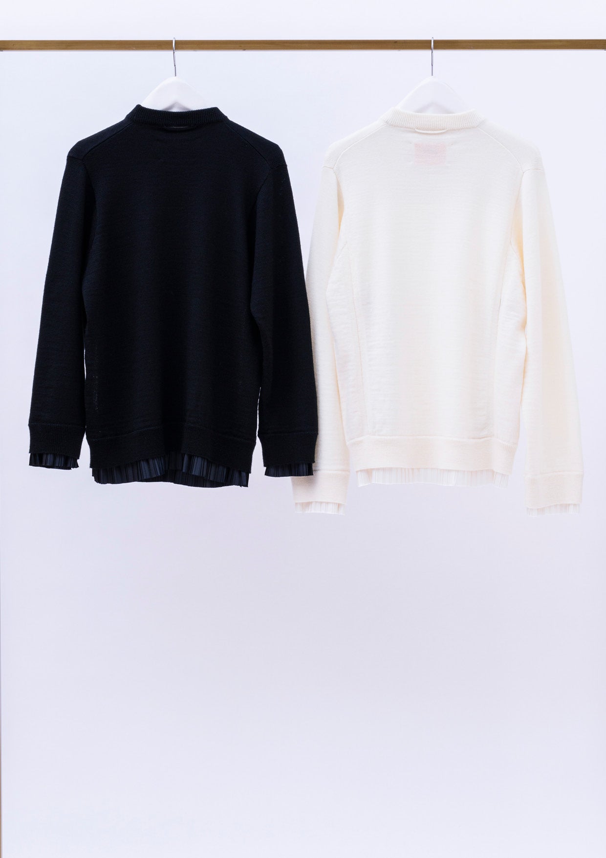 Beads motif / Mesh Lace Combination Knit