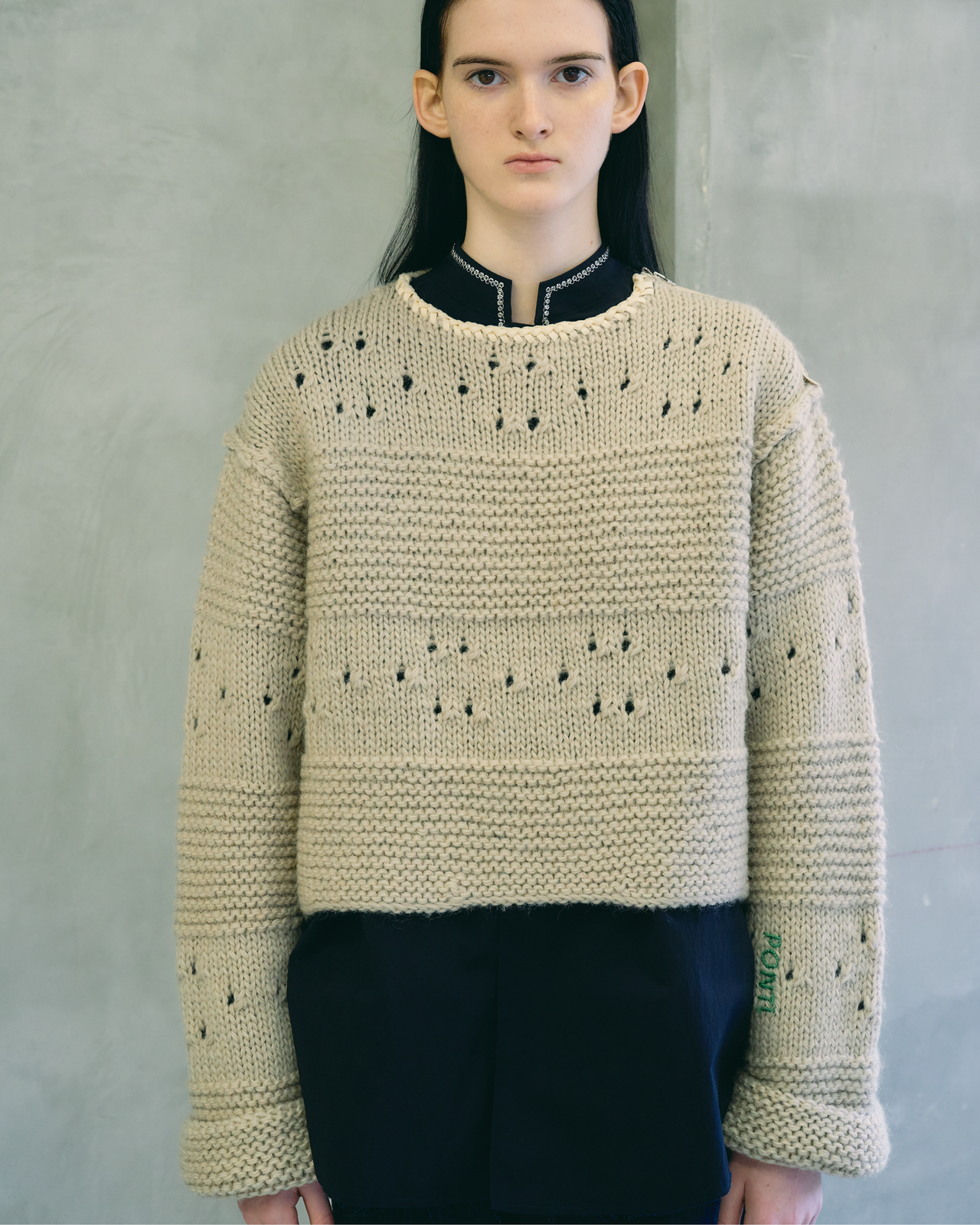 Plain Border Hand Knit