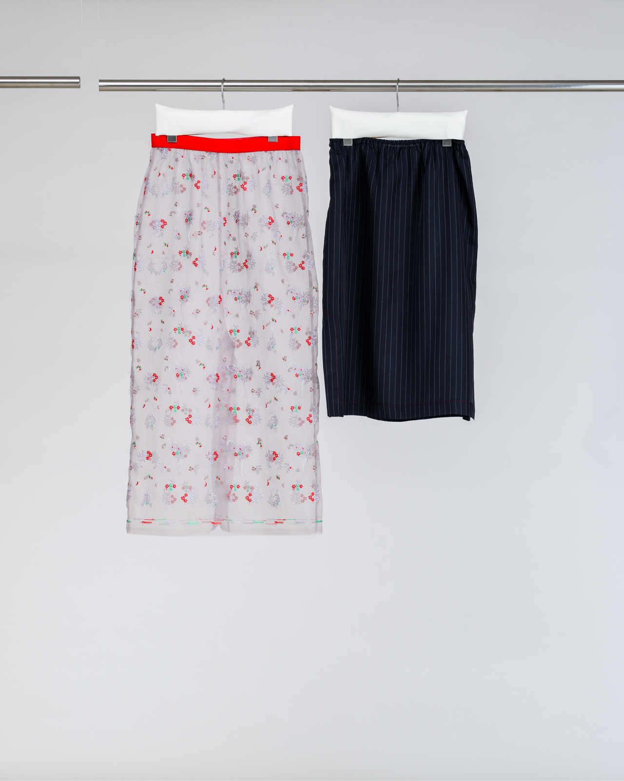 Plant Fringe Embroidery Organdy Fabric Layered Skirt