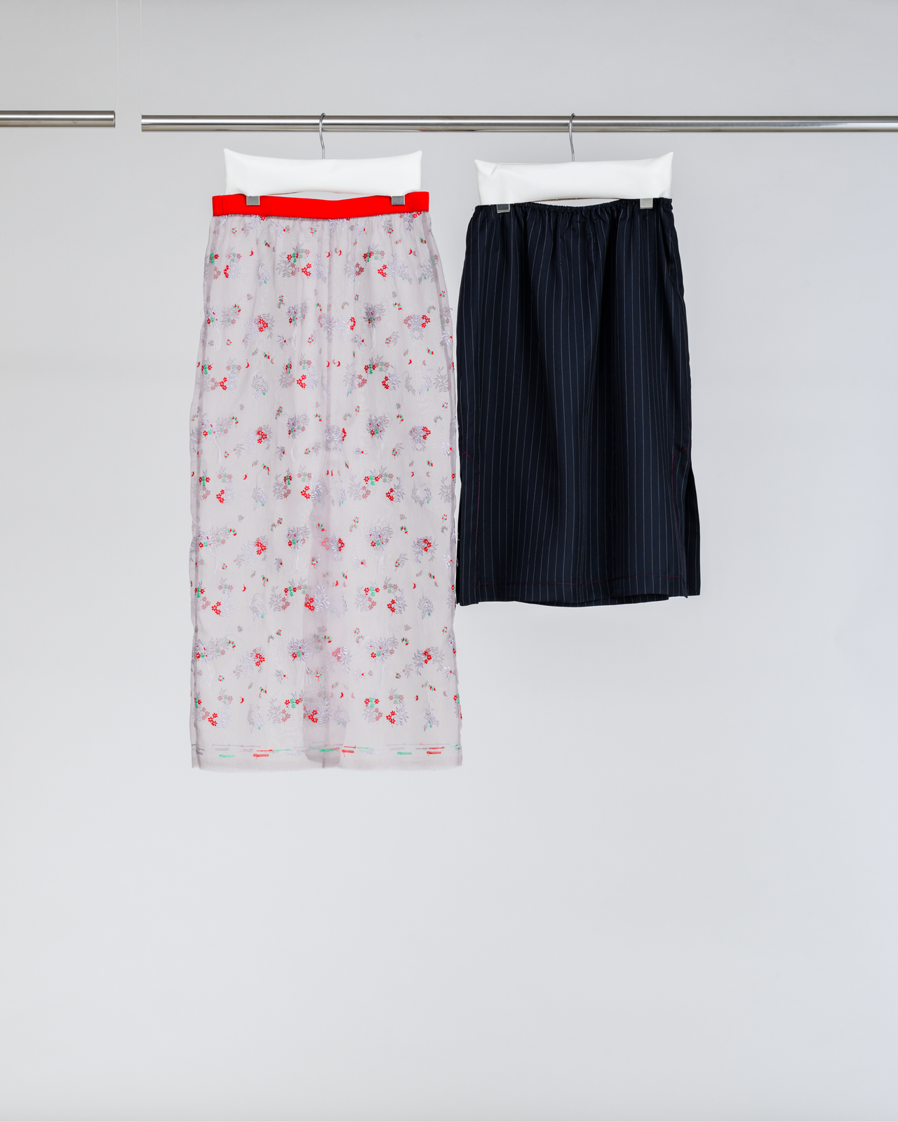 Plant Fringe Embroidery Organdy Fabric Layered Skirt