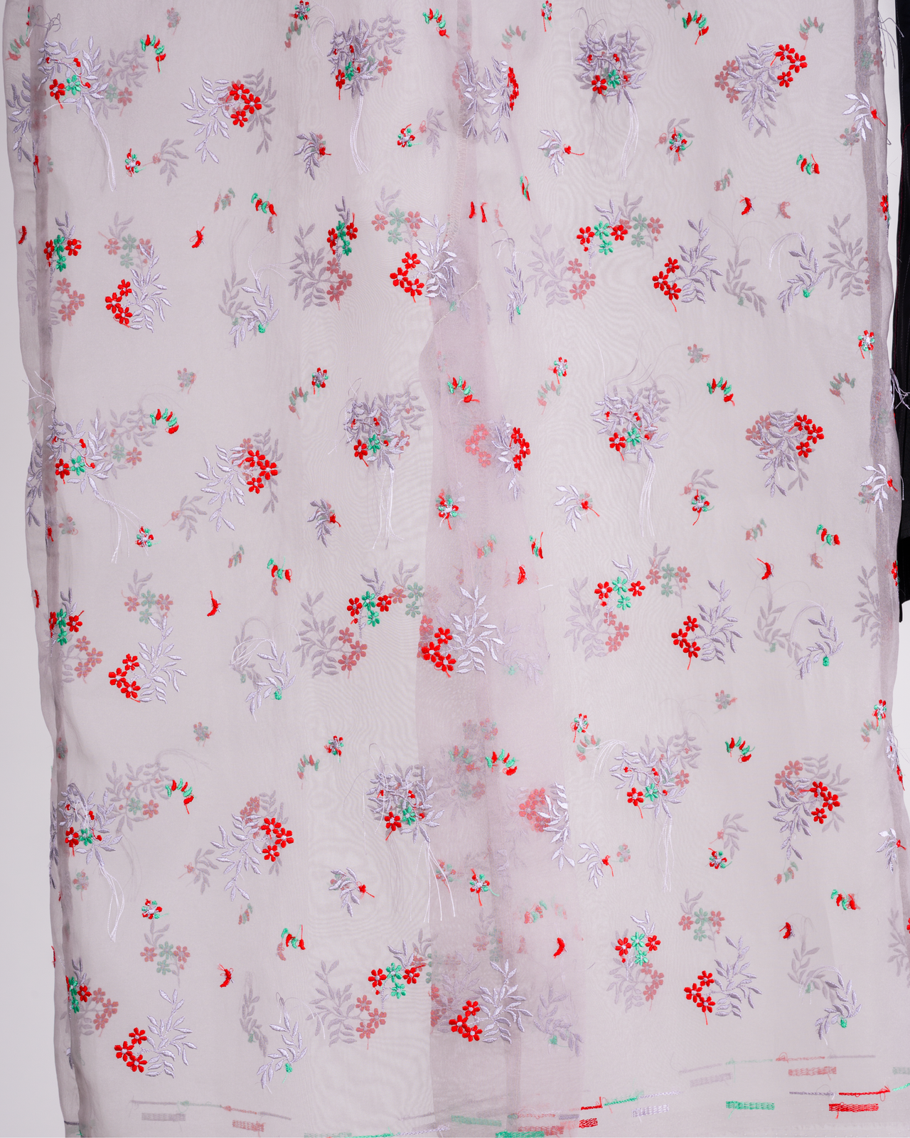 Plant Fringe Embroidery Organdy Fabric Layered Skirt