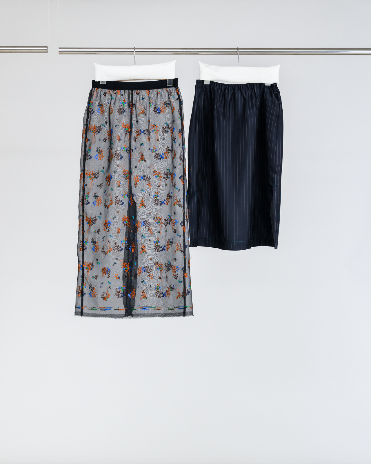 Plant Fringe Embroidery Organdy Fabric Layered Skirt