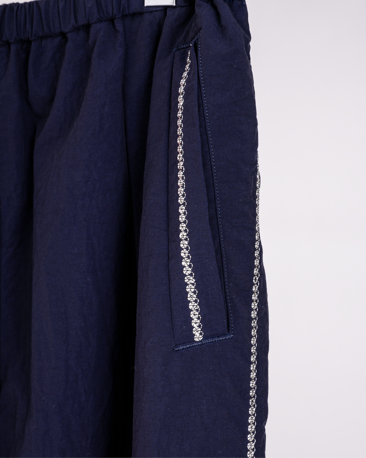 Hand Dyed Nylon Kimkoma Embroidery line Pants