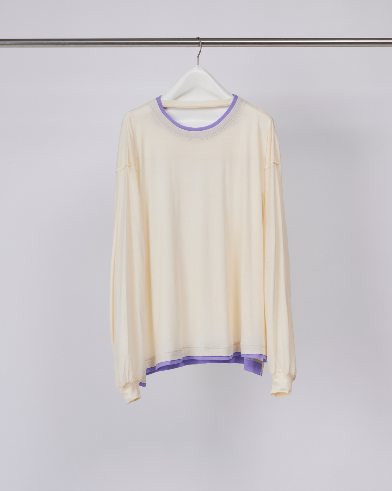 Double Rib Collar Long T-shirt