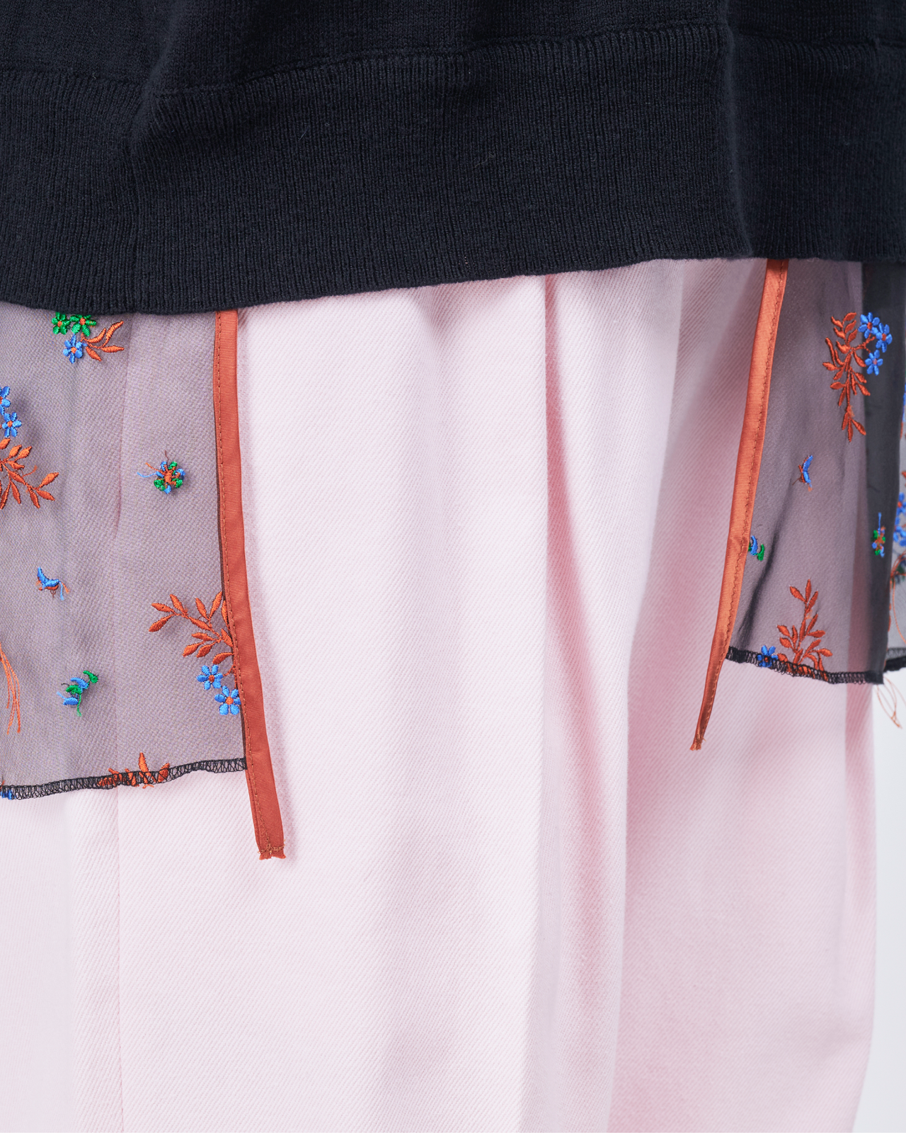 Cotton Cashmere Layered Hem Knit
