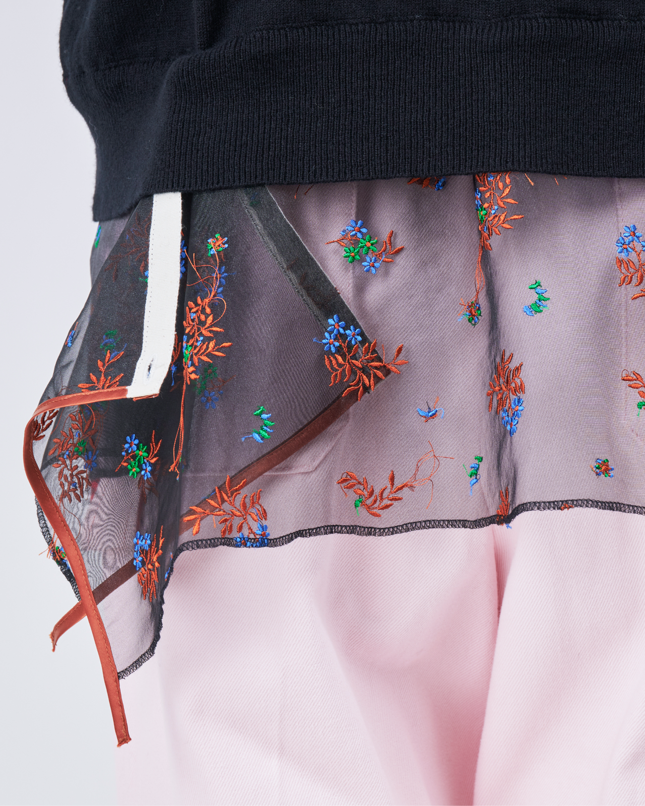 Cotton Cashmere Layered Hem Knit