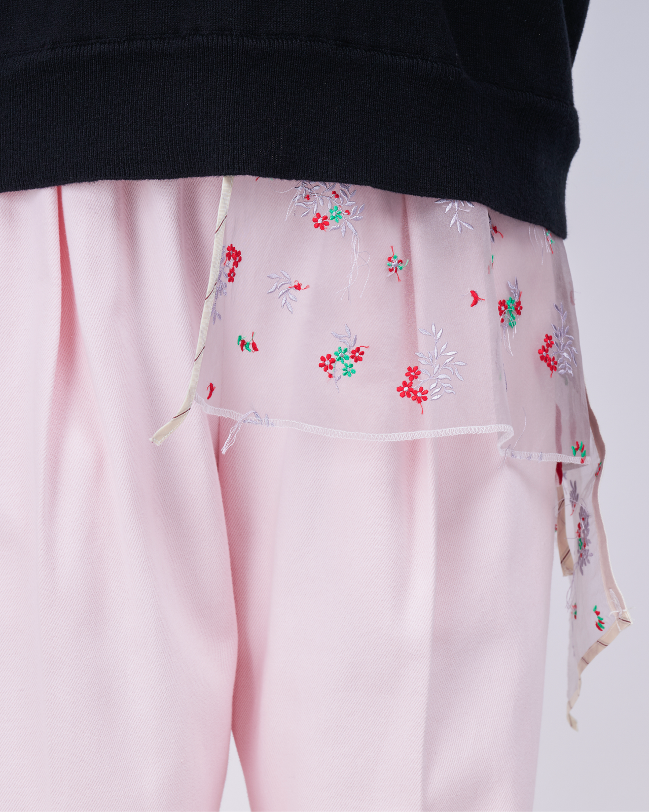 Cotton Cashmere Layered Hem Knit