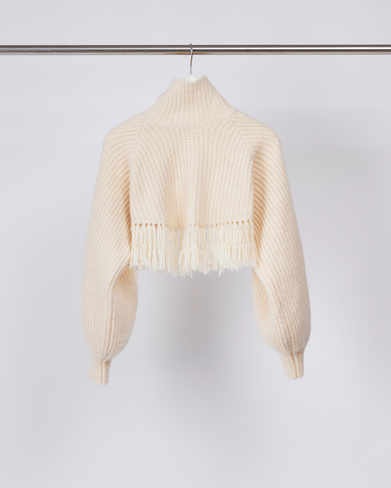 Wool Cotton Fringe Cardigan