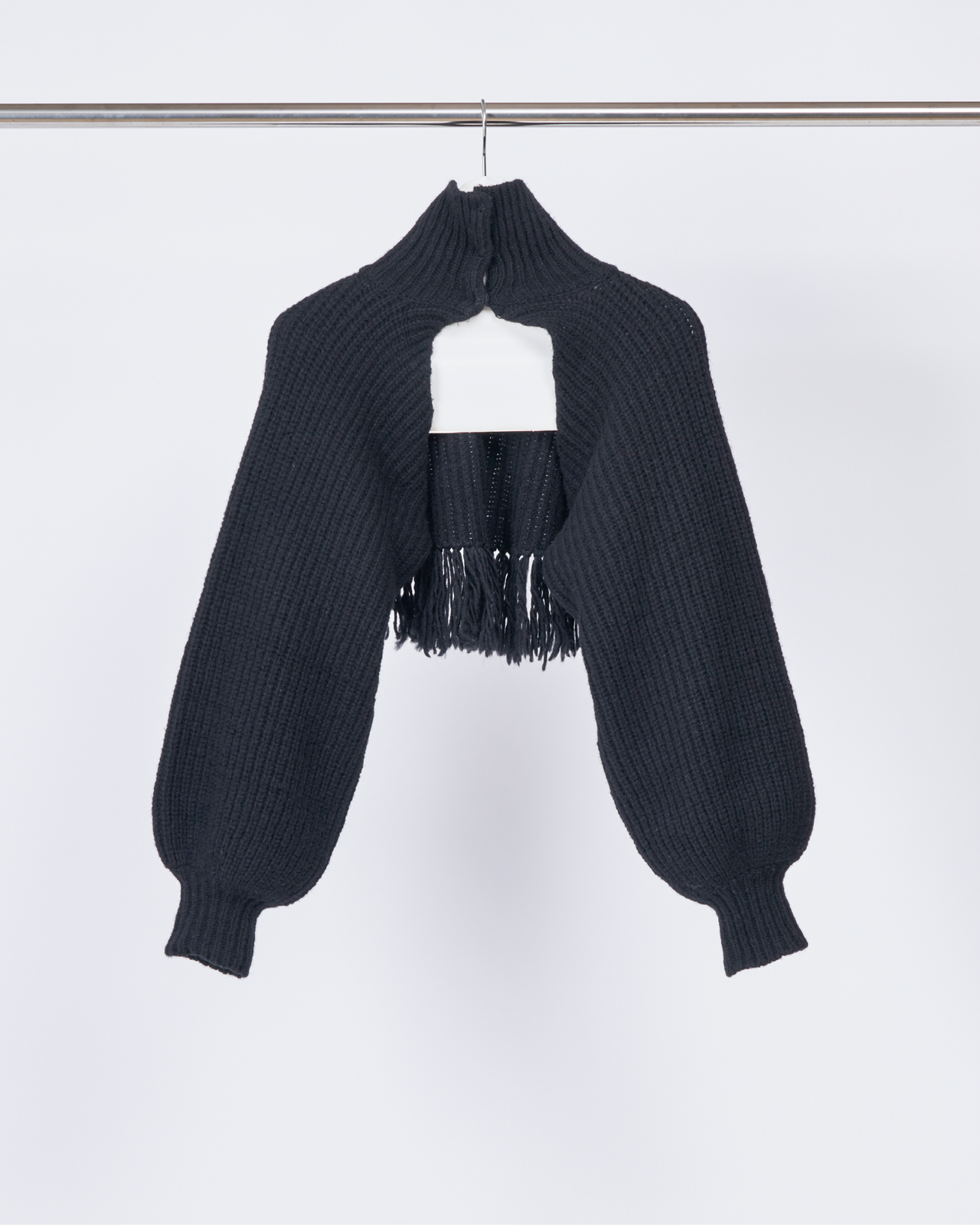 Wool Cotton Fringe Cardigan