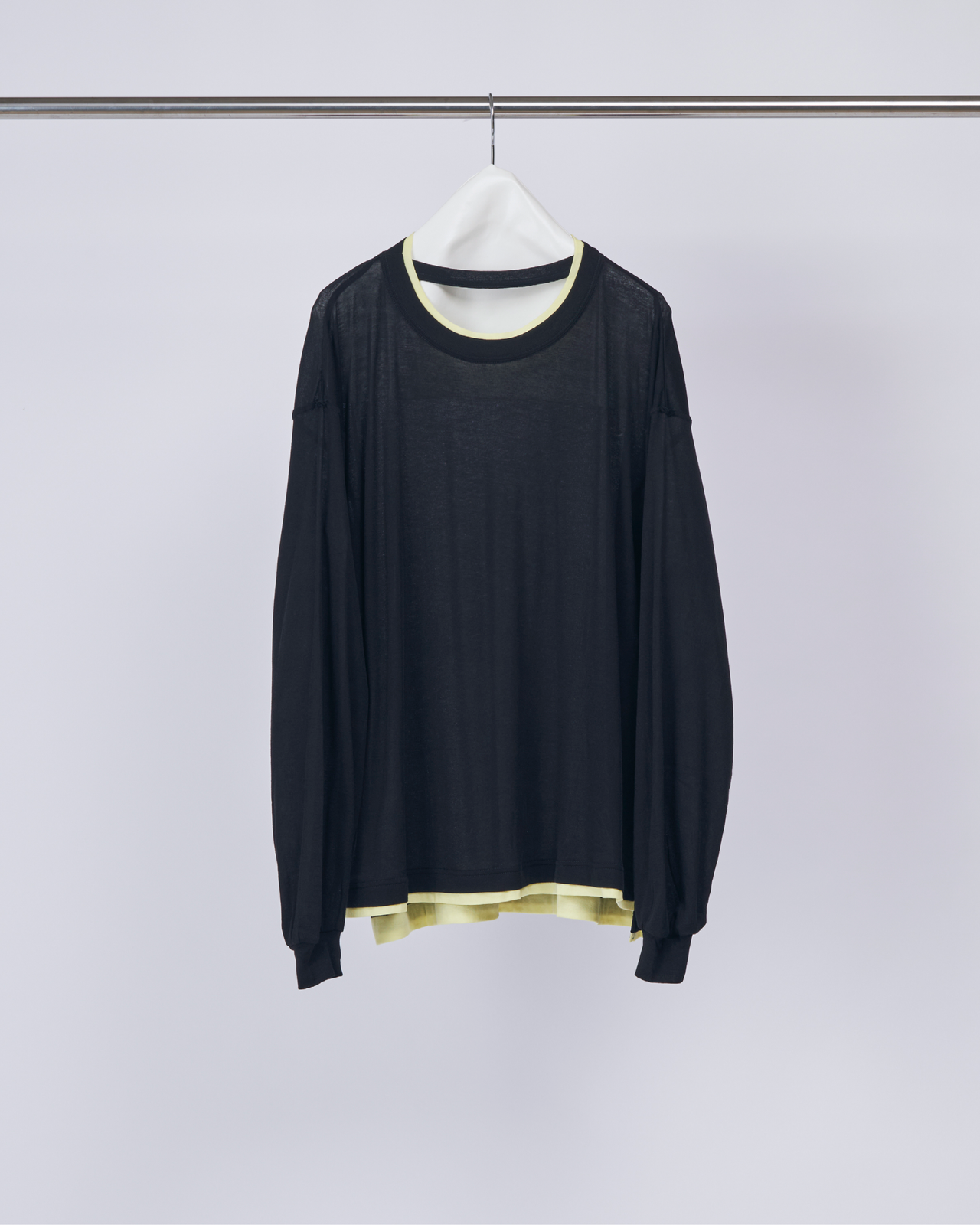 Double Rib Collar Long T-shirt