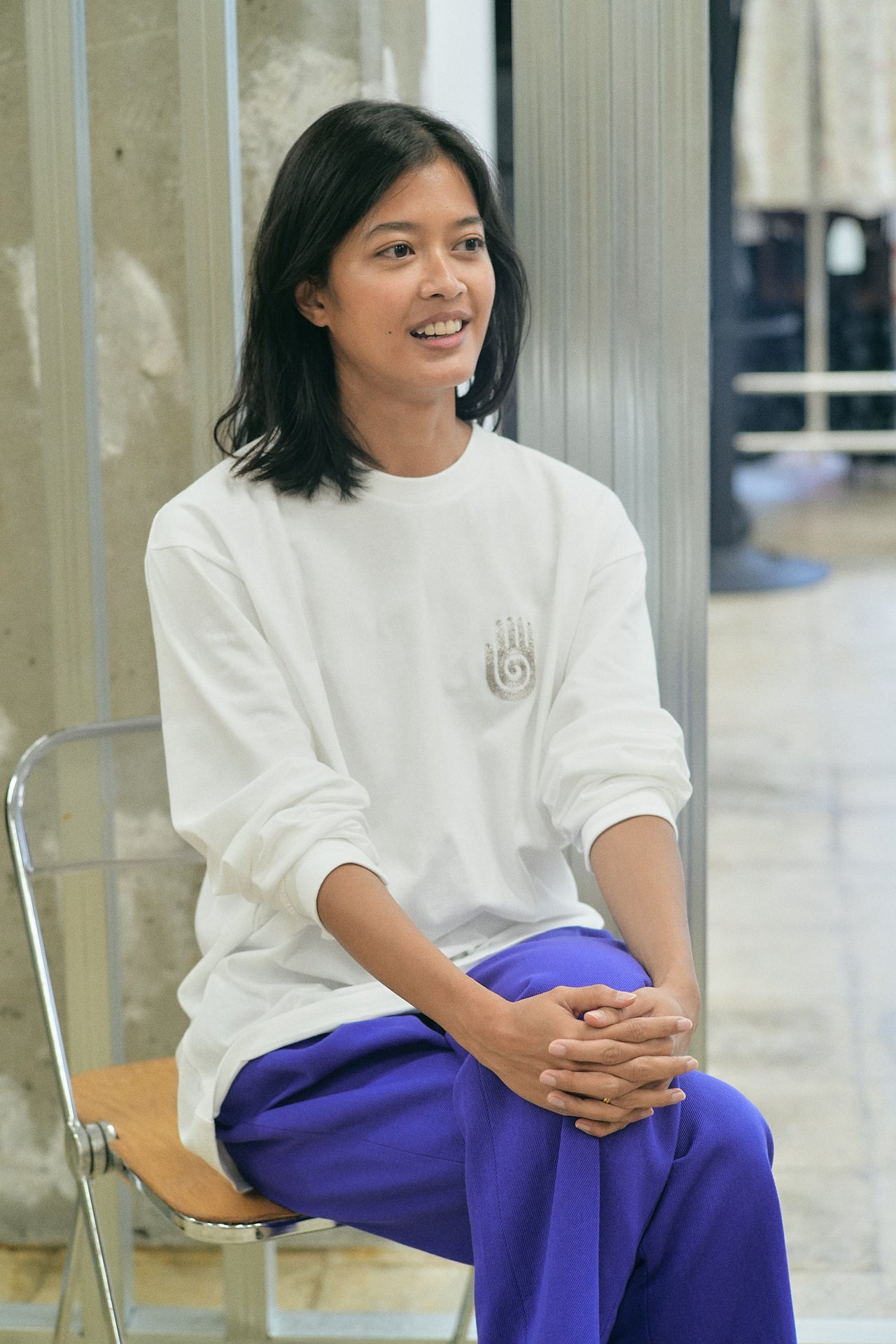 Hand Kimkoma Embroidery Long Sleeve Tee