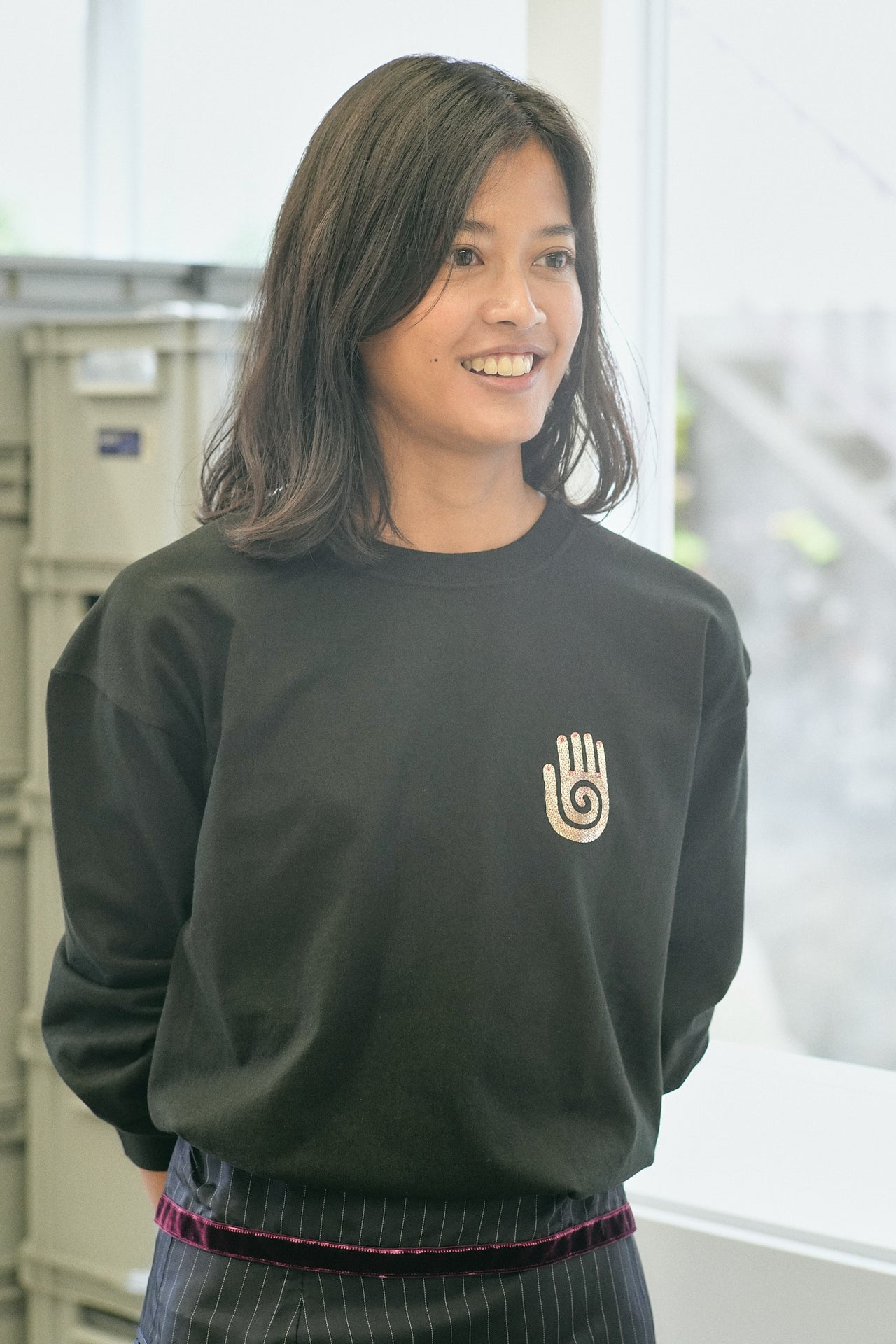 Hand Kimkoma Embroidery Long Sleeve Tee