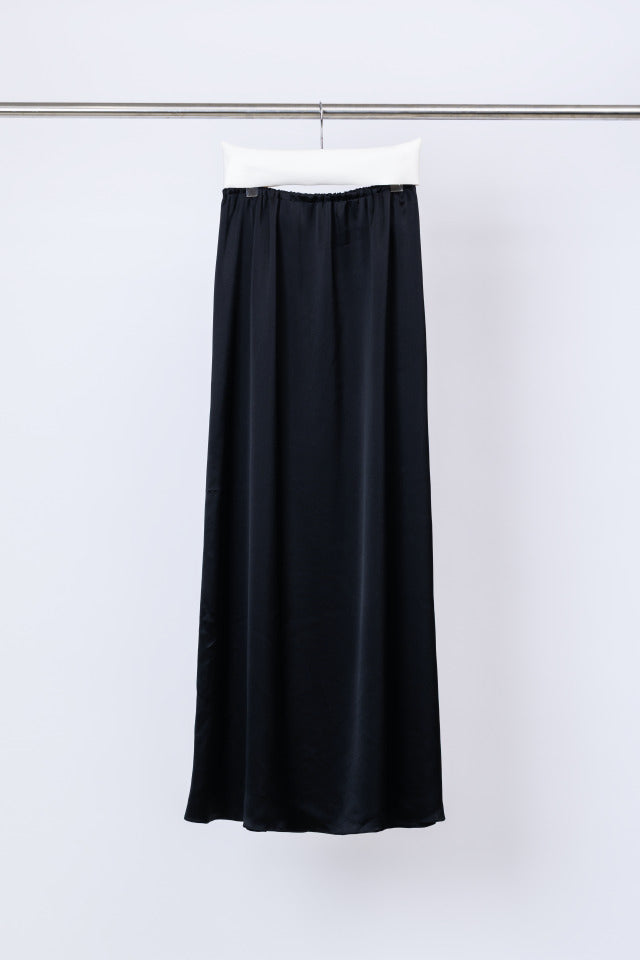 Worsted layered long wrap skirt