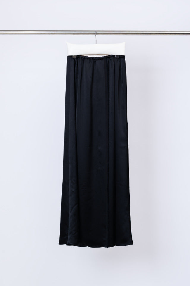 Worsted layered long wrap skirt