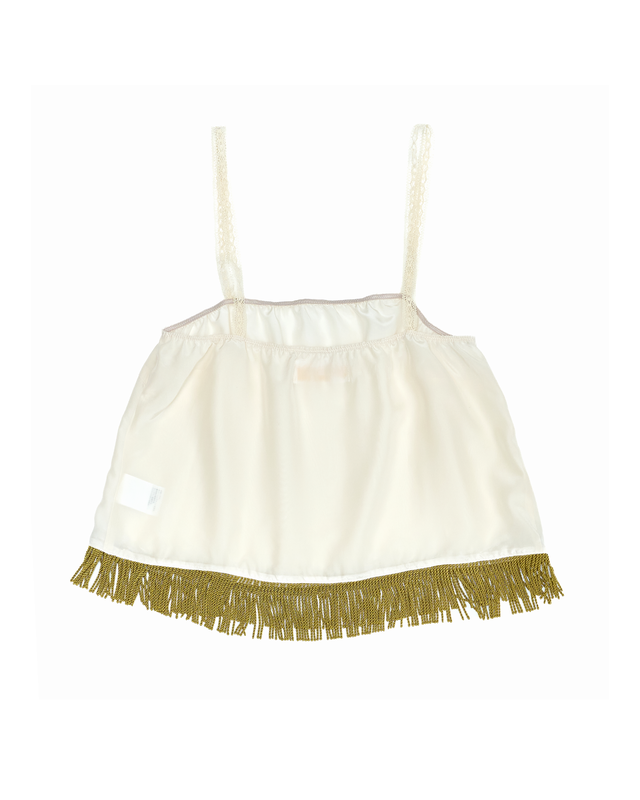 Silk rayon camisole fringed hem