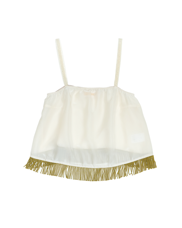Silk rayon camisole fringed hem