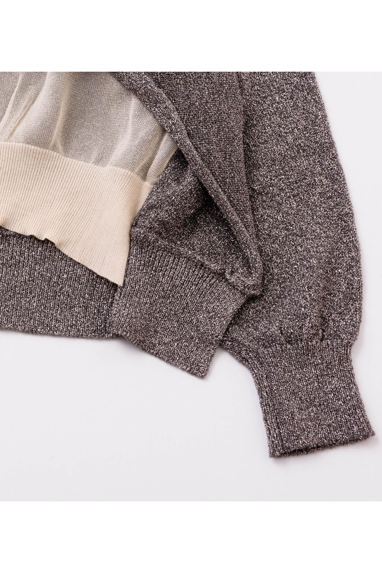 AW20-LAME COMBINATION CARDIGAN