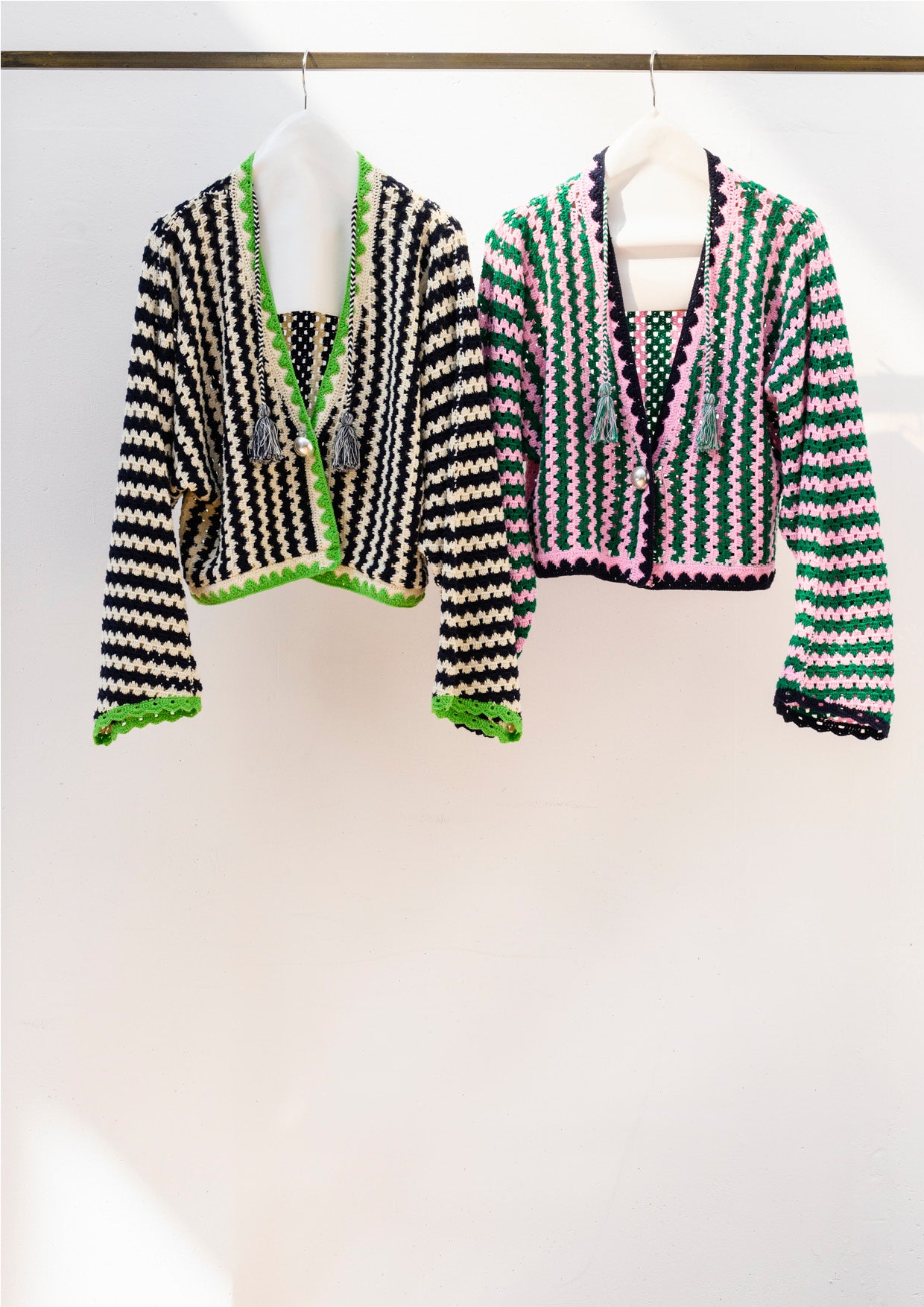 Striped crochet cardigan