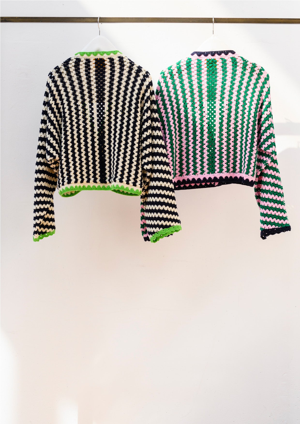 Striped crochet cardigan